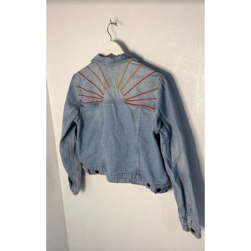 Marine Layer Sunburst Embroidered Denim Jacket - M